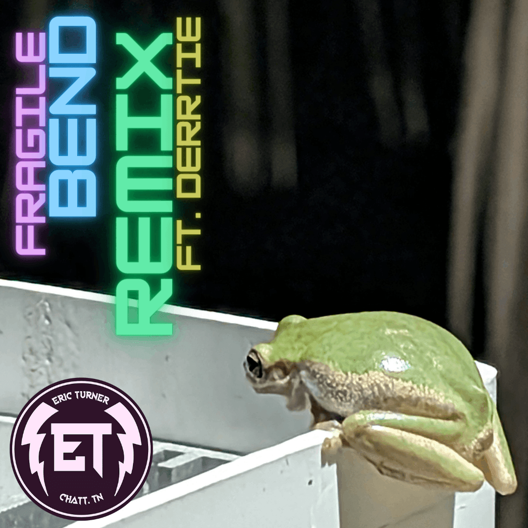 "Fragile Bend" REMIX (feat. Derrtie): a frog sitting on top of a box with the words'fragile bend remix'